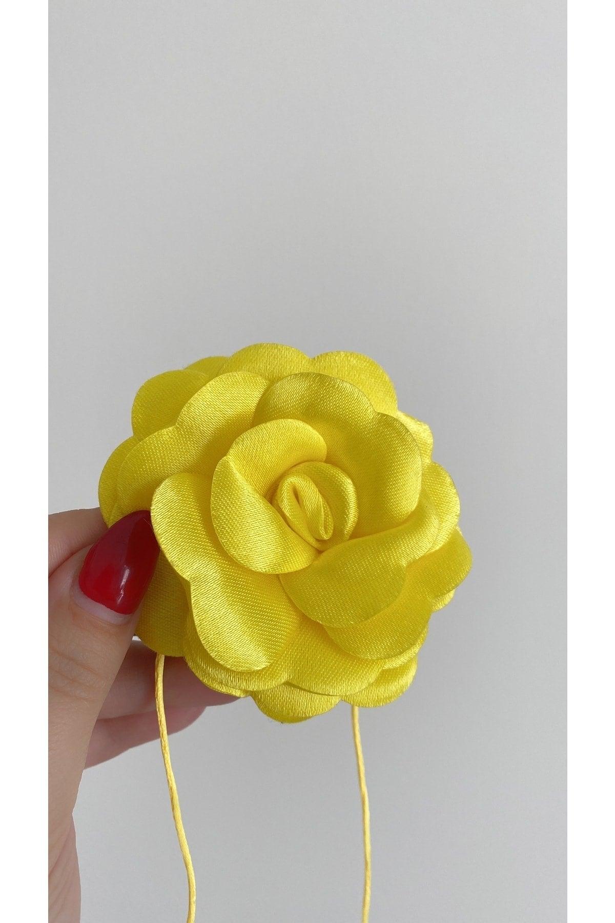 Lace-Up Fabric Flower Choker Necklace Rose Necklace - Swordslife