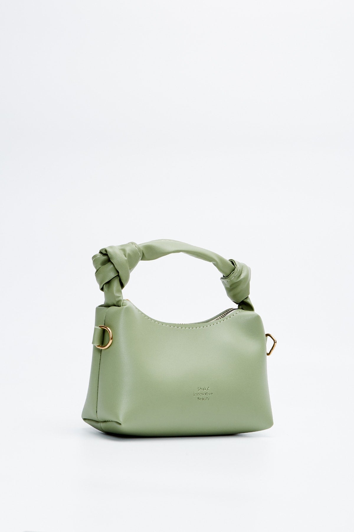 Mint Green Shk24 Soft Leather Knot Detailed Chain Strap Hand And Shoulder Bag L:14 E:22 W:8 Cm