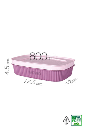 Trove Mini (Blue) Fridge Container For Breakfast With Lid 600Ml Kitchen Plastic Practical Storage Container