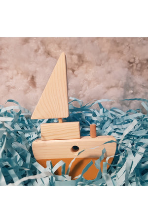 Handmade Wooden Toy Baby Ship Children'S Imagination Gift Toy