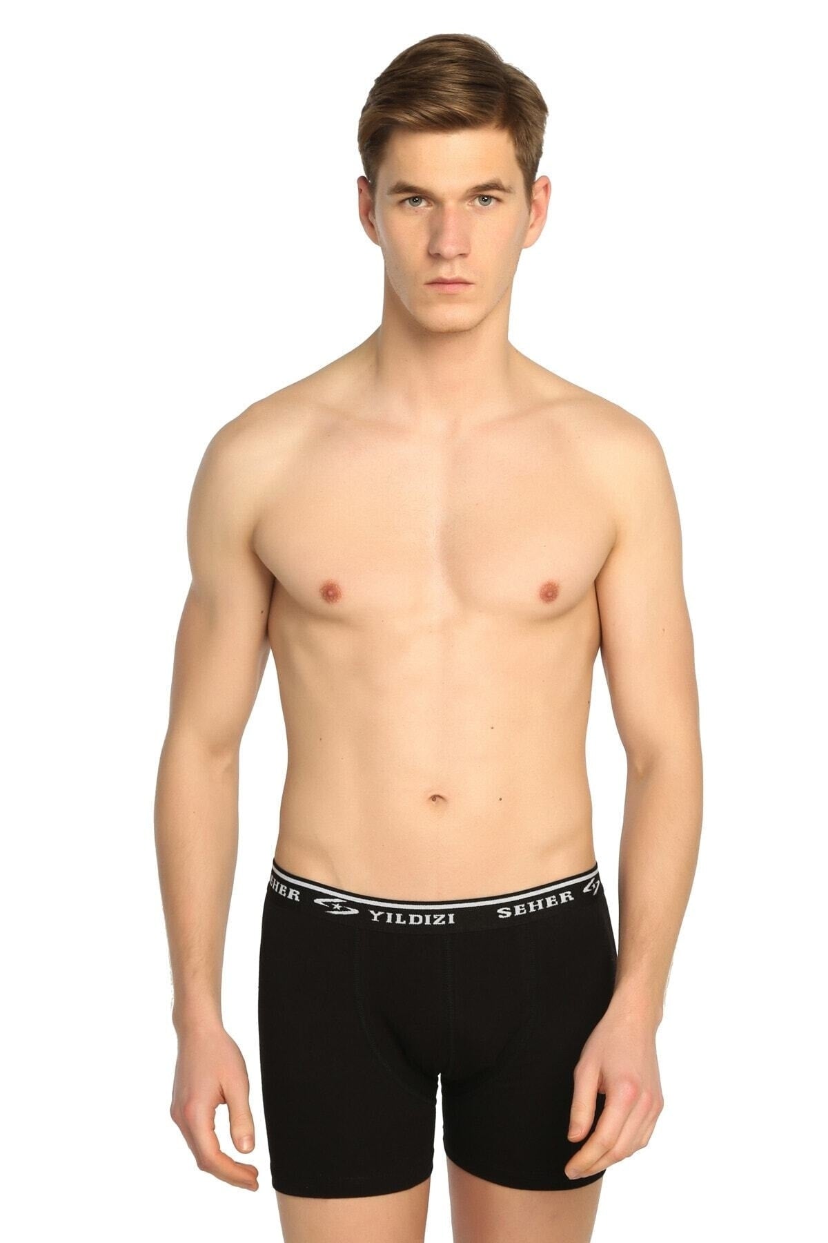 Men'S Black 6 Pack Lycra Boxer Elf568S0060Ccm6 0060