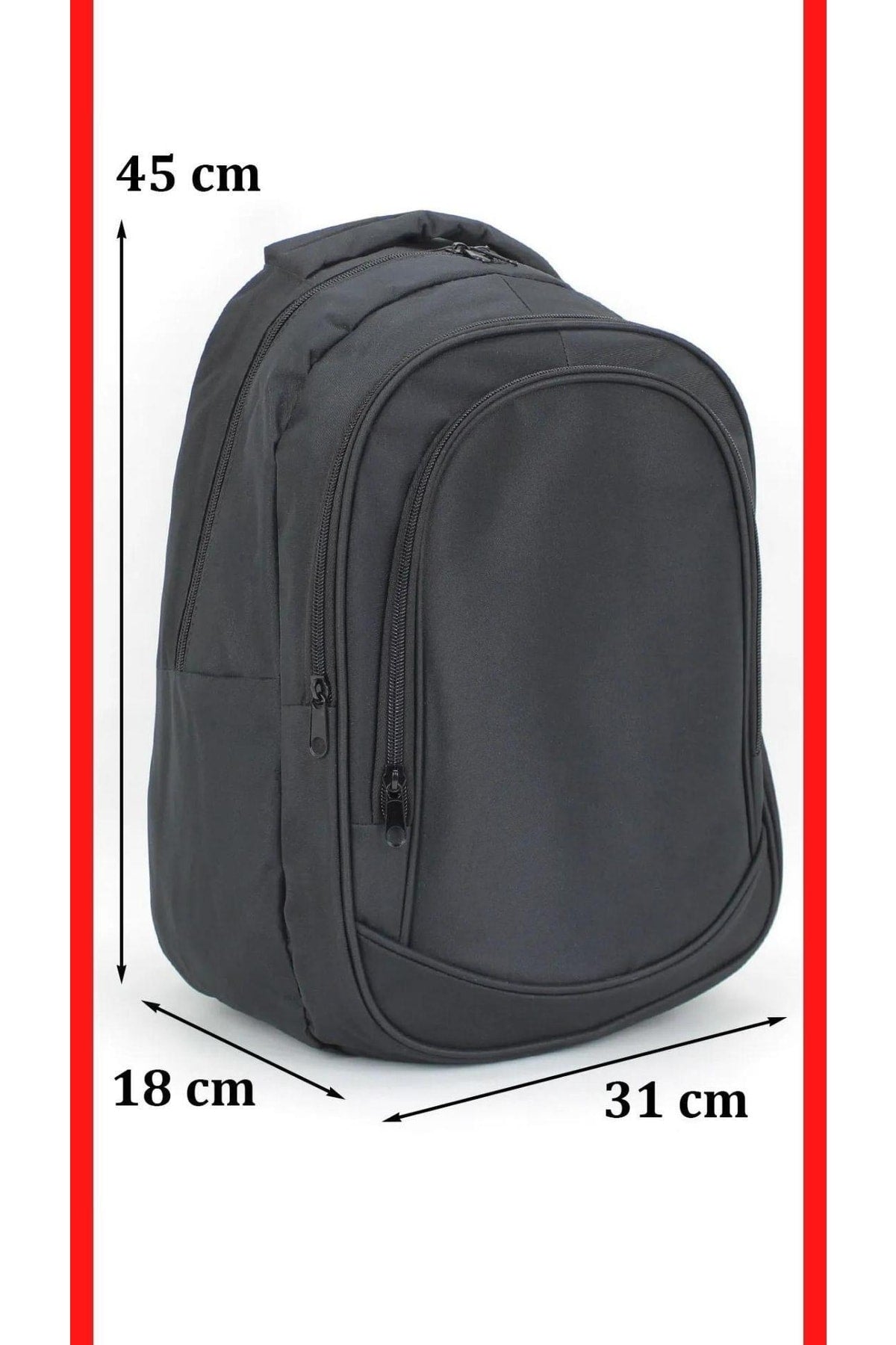 Waterproof Fabric Basic Black Backpack