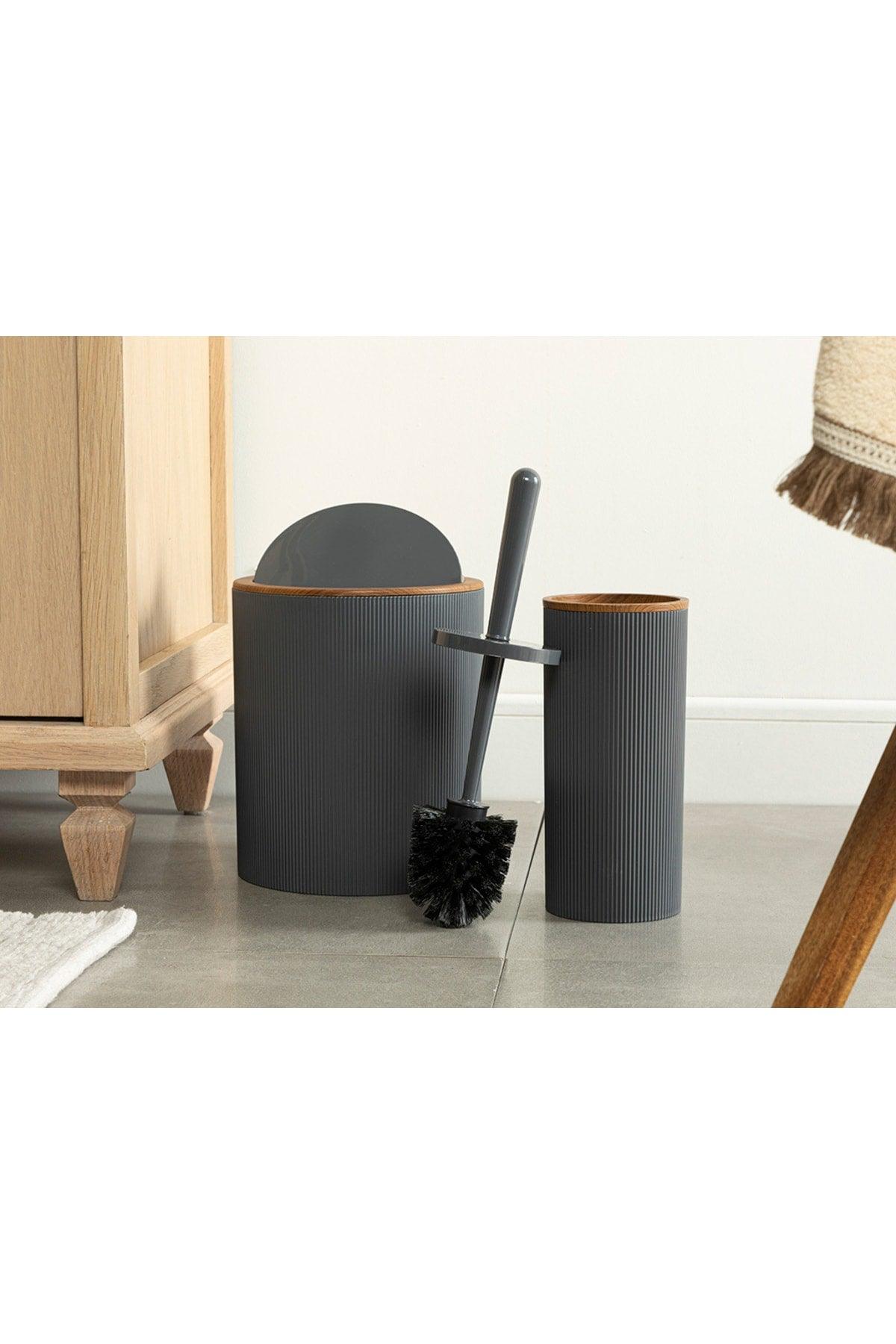 Evelyn 2 Pcs Bathroom Set Anthracite - Swordslife