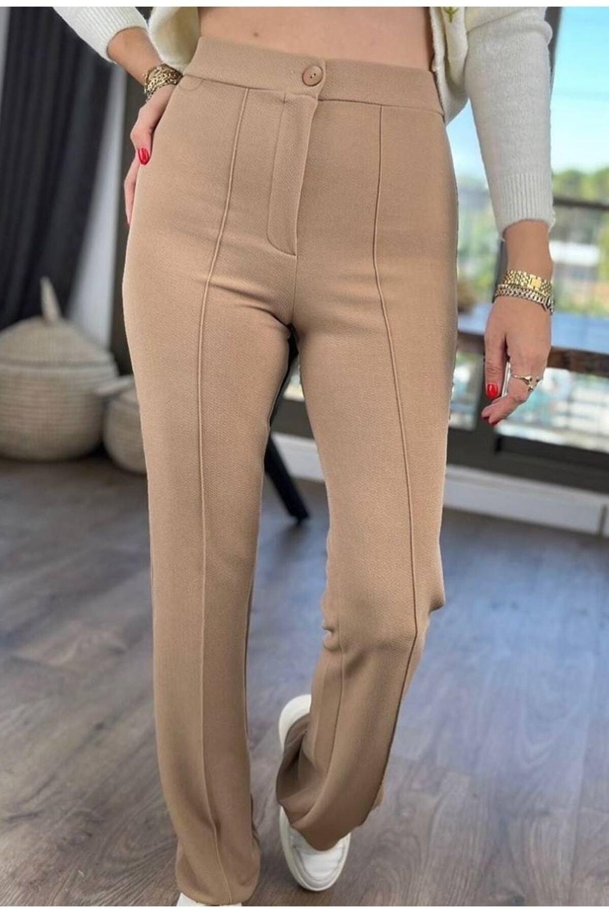 Women's Crepe Fabric Lycra Front Grassed Spanish Leg Palazzo Trousers - Swordslife