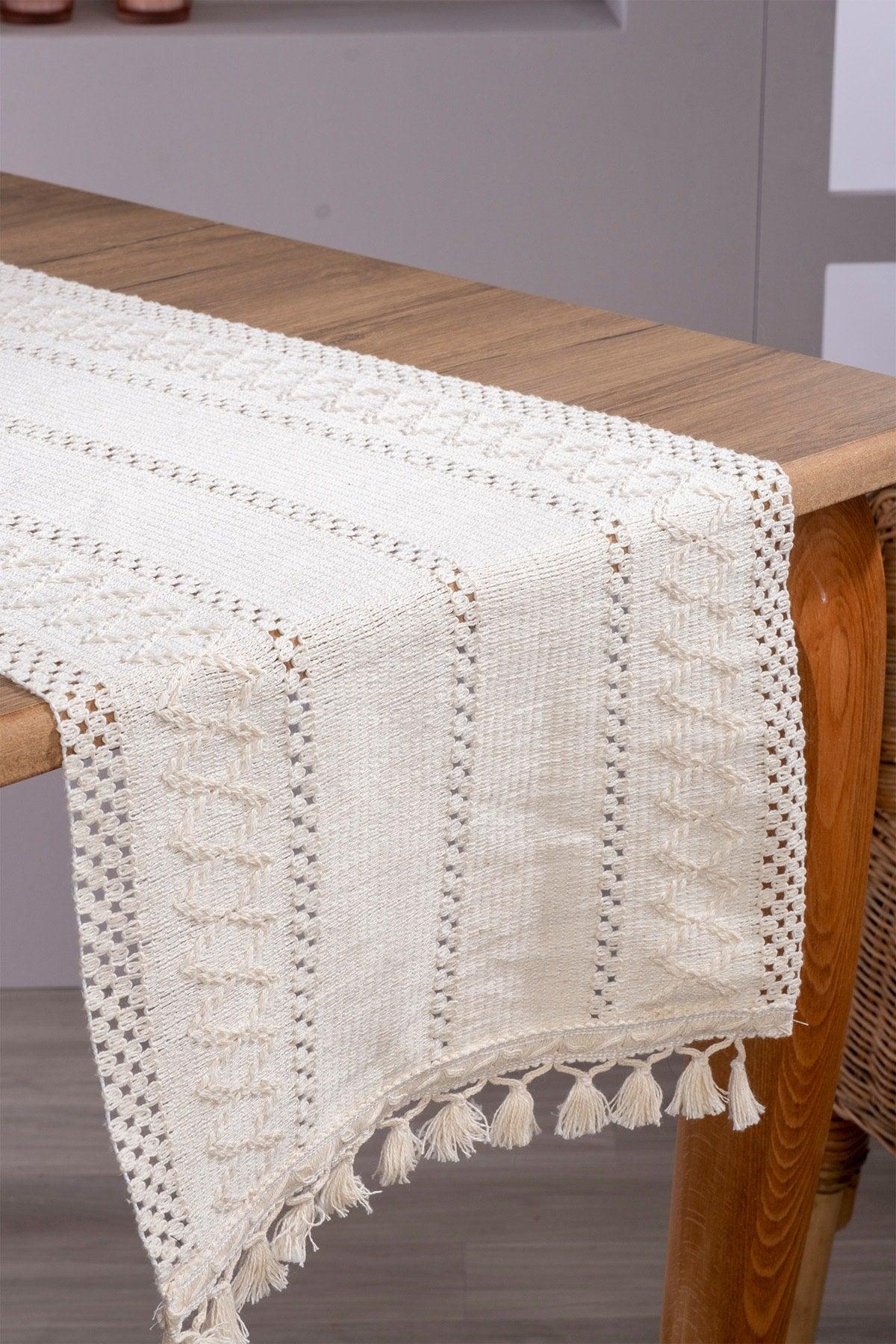 Cotton Lace Cream 35x145 Cm Runner Table Cloth - Swordslife