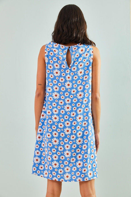 Women's Multi Patterned Backless Viscose Dress - Swordslife