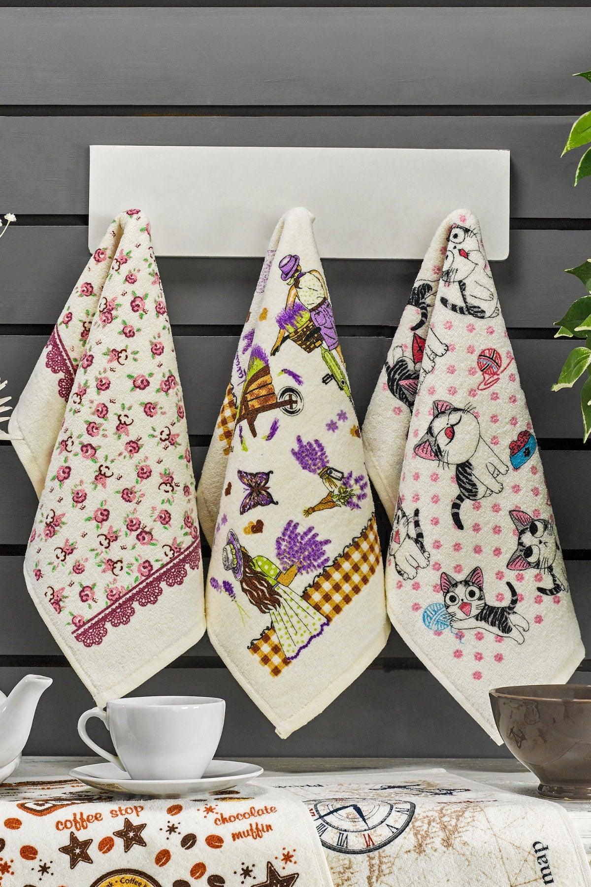 Nora 5 Pieces Printed Kitchen Towel Set 30x50 - Swordslife