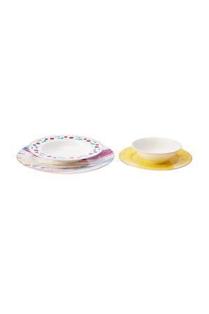 Ebru 24 Piece Porcelain Dinner Set For 6 People
