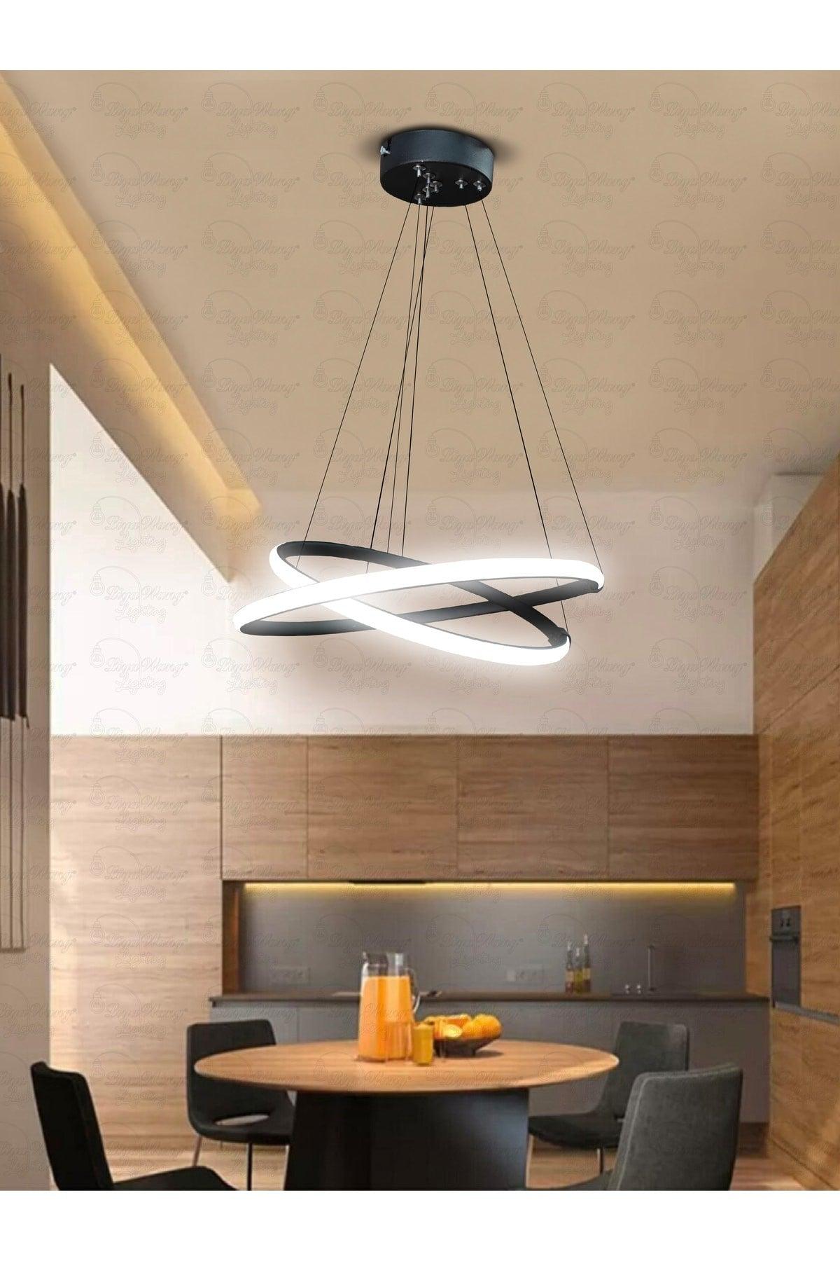 2 Black Pendant Lamp Led Chandelier Liyawang0001 - Swordslife