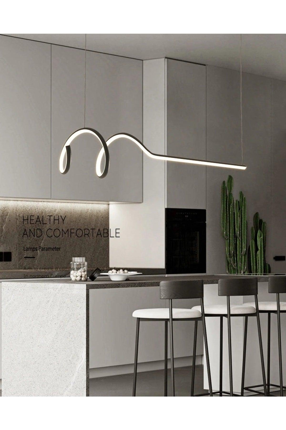 Modern Smart Minimal Pendant Lamp with 3 Colors Burning Led / Minimal / 120 Cm / Anthracite Case - Swordslife