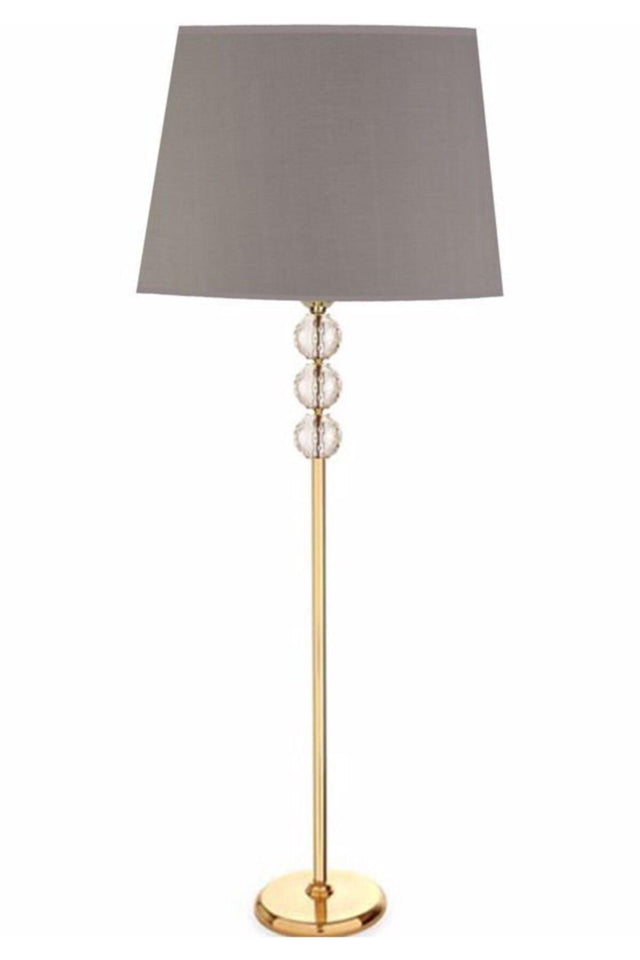 3 Crystal Stone Gold Metal Leg Floor Lamp Greysland - Swordslife