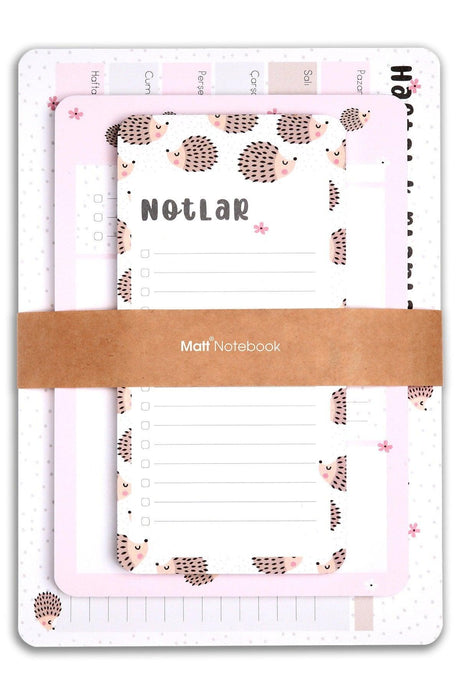 3 Pcs Desktop Planner Set Hedgehog