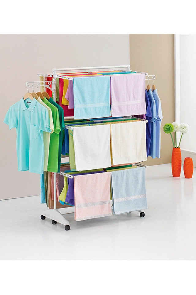 3 Layer Laundry Rack Wheeled Luxury Laundry