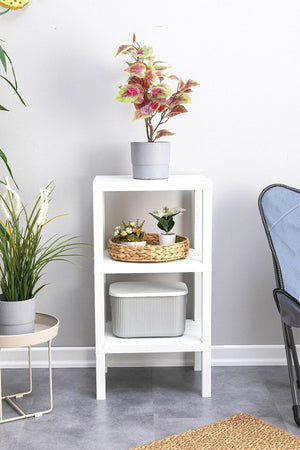 3 Tiers Plastic Shelving Unit Kitchen Shelf Bathroom Shelf Balcony Shelf Bathroom Organizer White - Swordslife
