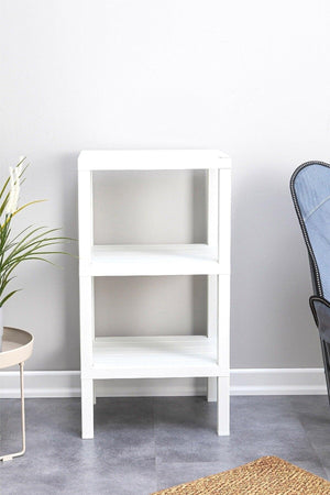 3 Tiers Plastic Shelving Unit Kitchen Shelf Bathroom Shelf Balcony Shelf Bathroom Organizer White - Swordslife