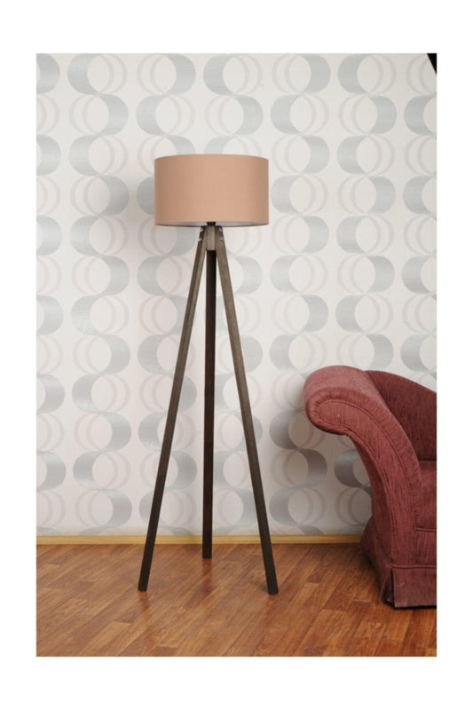 3-Legged Tripod Floor Lamp Lampshade Fabric Head---cappucino-c - Swordslife