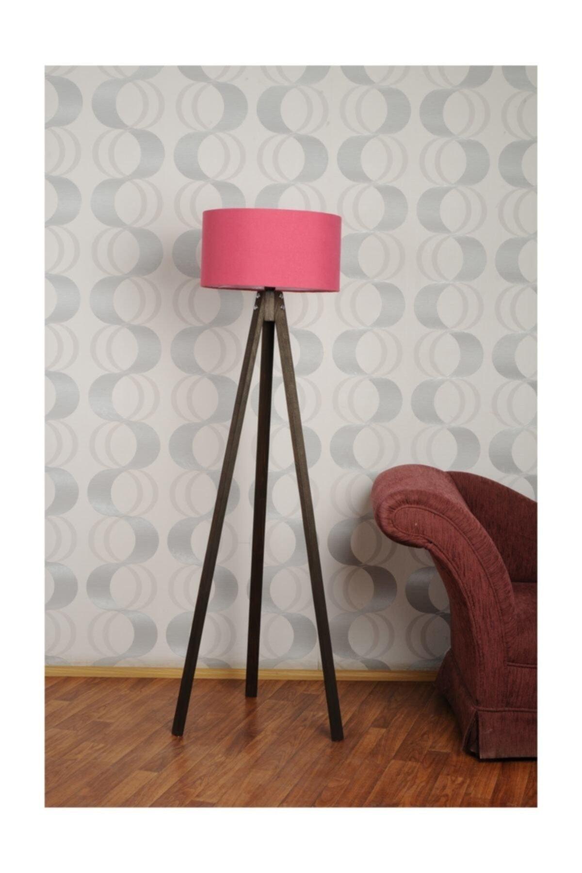 3-Legged Tripod Floor Lamp Lampshade Fabric Head---fuchsia-c - Swordslife