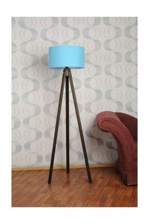 3-Legged Tripod Floor Lamp Lampshade Fabric Head---t.blue-c - Swordslife