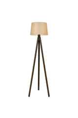 3 Leg Floor Lamp Tripod Leg Three Leg Wooden Lampshade Conical Fabric Head Tobacco Brown Leg 7020 - Swordslife