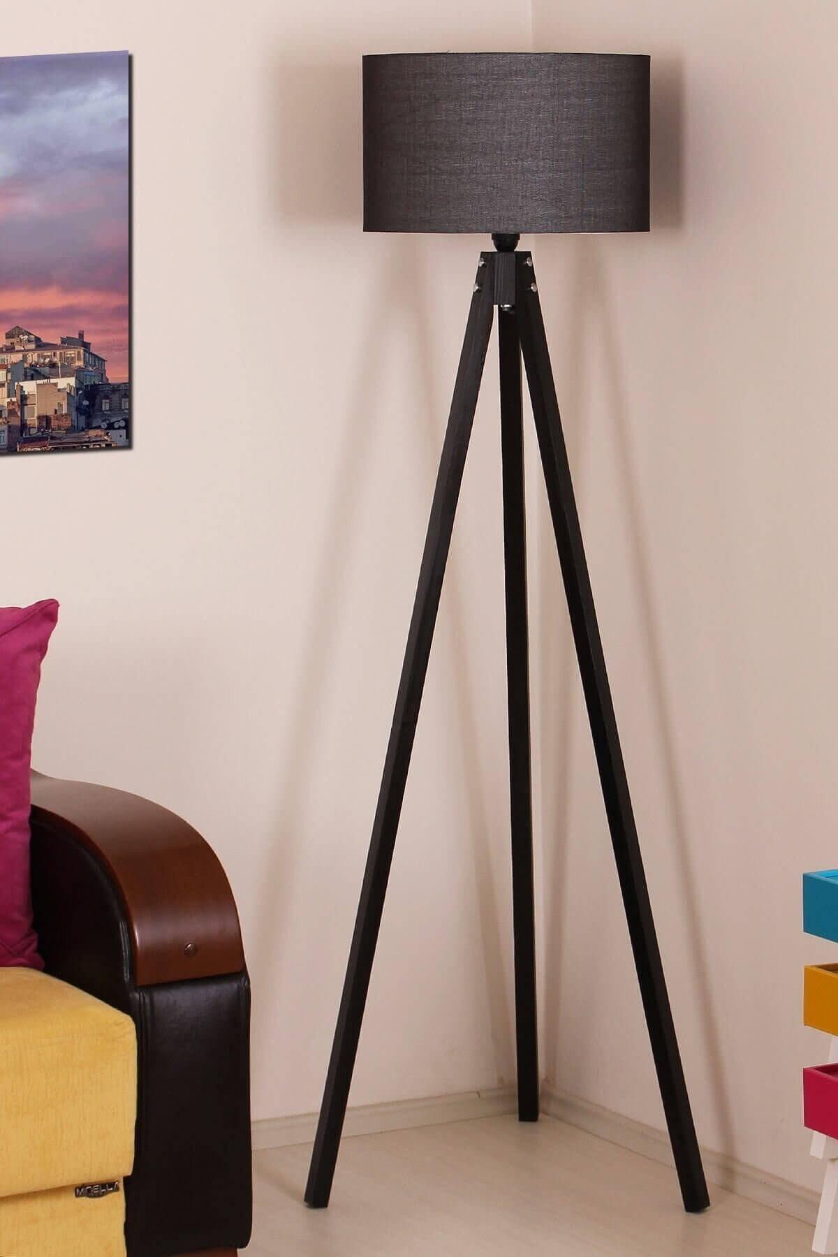 3-Legged Tripod Floor Lamp - Black / Black - Swordslife