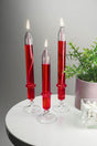 3-Footed Candlestick Glass Oil Lamp + 200 Ml Oil Lamp Red - Swordslife