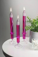 3-Footed Candlestick Glass Oil Lamp + 200 Ml Oil Candle Plum - Swordslife