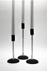Pcs Flat Foot Stainless Black-silver Candlestick Candle Holder Decorative Candle Holder Thin Long Leg Home Decoration - Swordslife