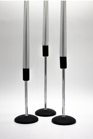 Pcs Flat Foot Stainless Black-silver Candlestick Candle Holder Decorative Candle Holder Thin Long Leg Home Decoration - Swordslife
