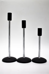 Pcs Flat Foot Stainless Black-silver Candlestick Candle Holder Decorative Candle Holder Thin Long Leg Home Decoration - Swordslife
