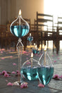 Set of 3 Jumbo Glass Oil Lamps (Foot Drop, Barrel, Sphere) + 750 Ml Oil Lamp - Ice Blue - Swordslife