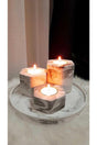 Set of 3 Marble Pattern Concrete Candle Holders - Swordslife