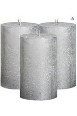 -3 Rustic Metallic Decorative Cylinder Candle - Swordslife