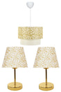 Set of 3 Chandelier and Top of Nightstand Gold Lampshade / Silvery Gold - Swordslife