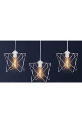 3-Piece Pendant Lamp Modern Special Design Star-triangle Chandelier (WITHOUT GLASS) White - Swordslife