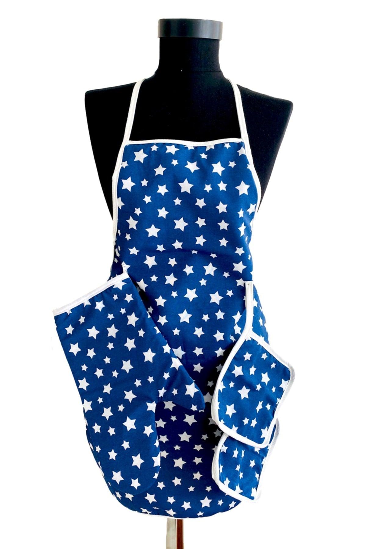 3 Piece Kitchen Set Liquid Proof Kitchen Apron Heat Proof Oven Mitts And Holder Set - Swordslife