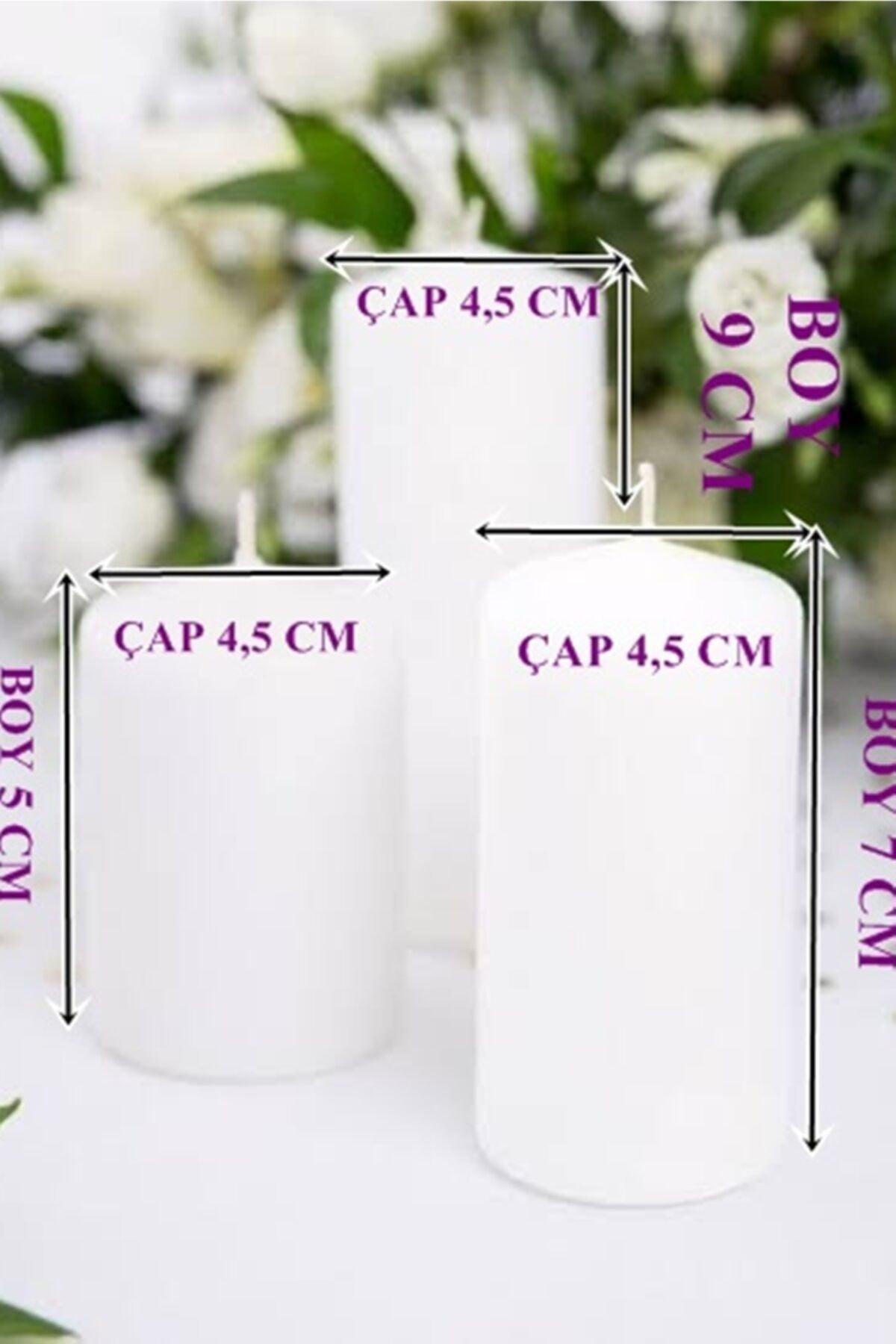 3 Pcs Cylinder Candles