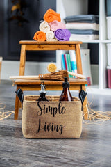 3 Pieces Simple Living Midi Jute Rectangular Basket 25x15x14 Cm - Swordslife