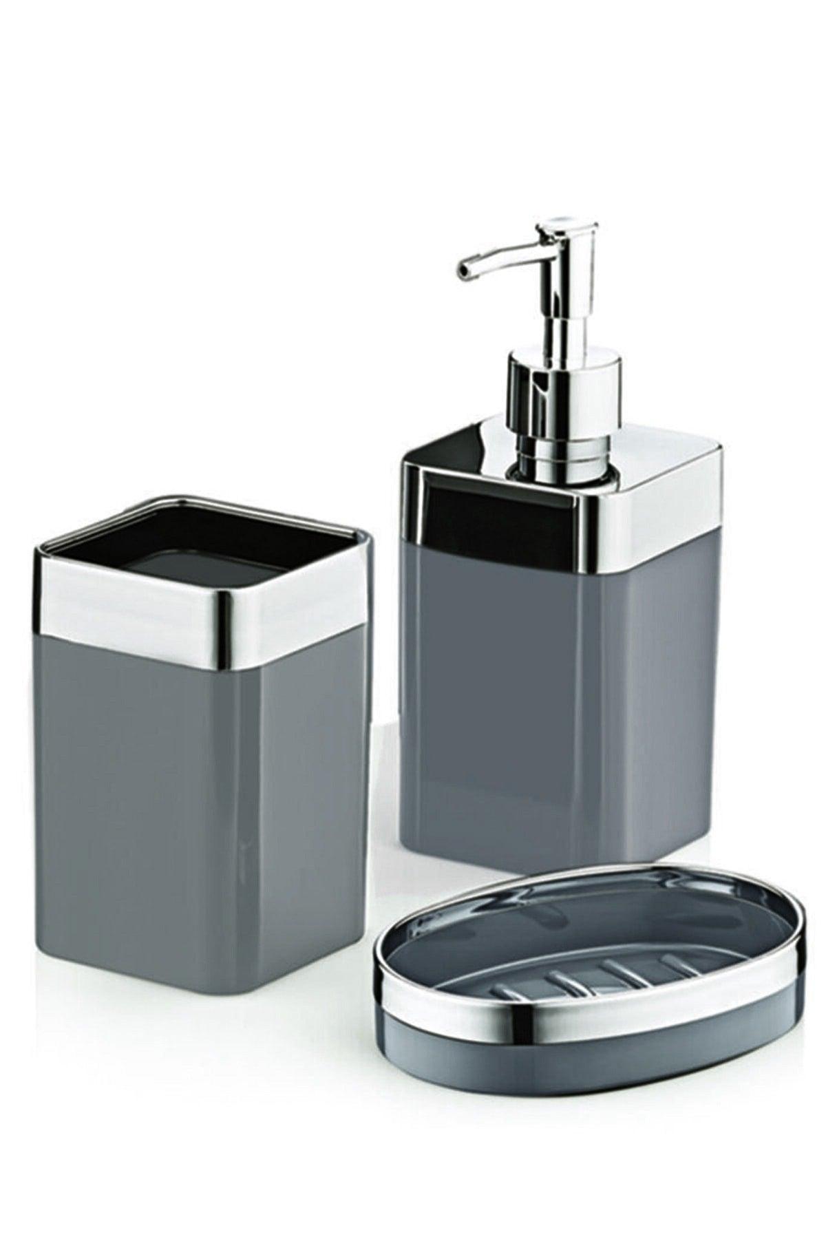 3 Piece Acrylic Metallized Coated Bathroom Set