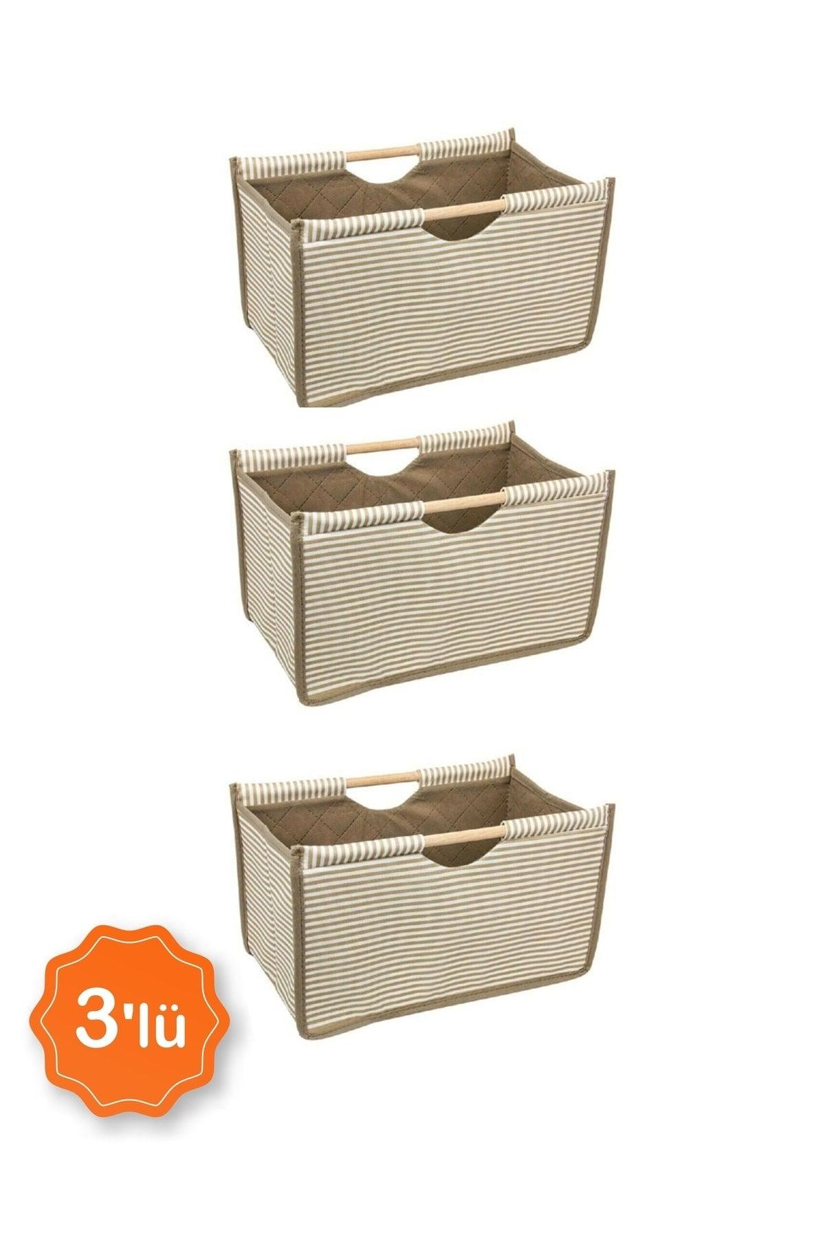 3-Pack Midi Organizer Box with Wooden Handle - Swordslife