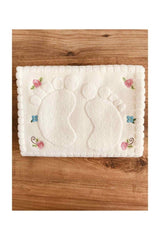 3 Pieces Cream Embroidered Foot Towel 100% Cotton Size: 50x70 - Swordslife