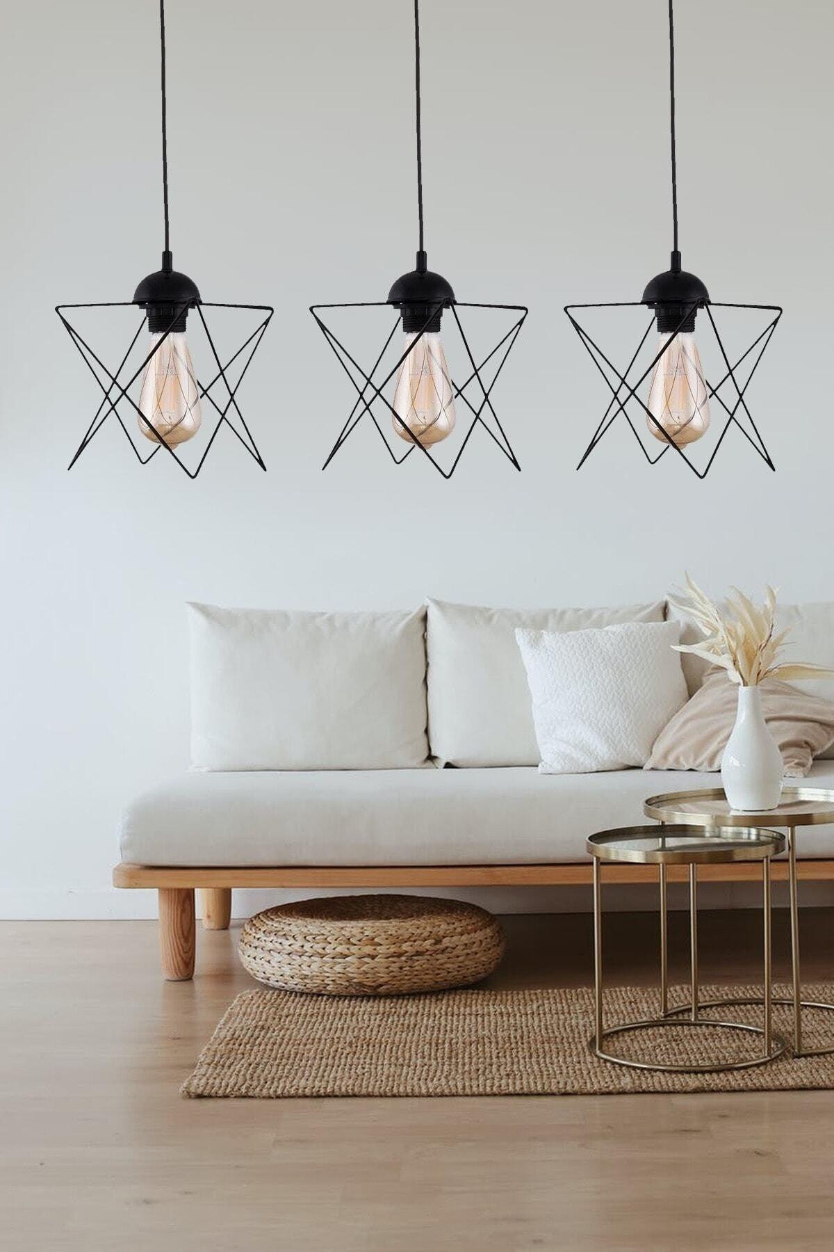 3 Pieces Special Design Single Black Pendant Chandelier - Swordslife