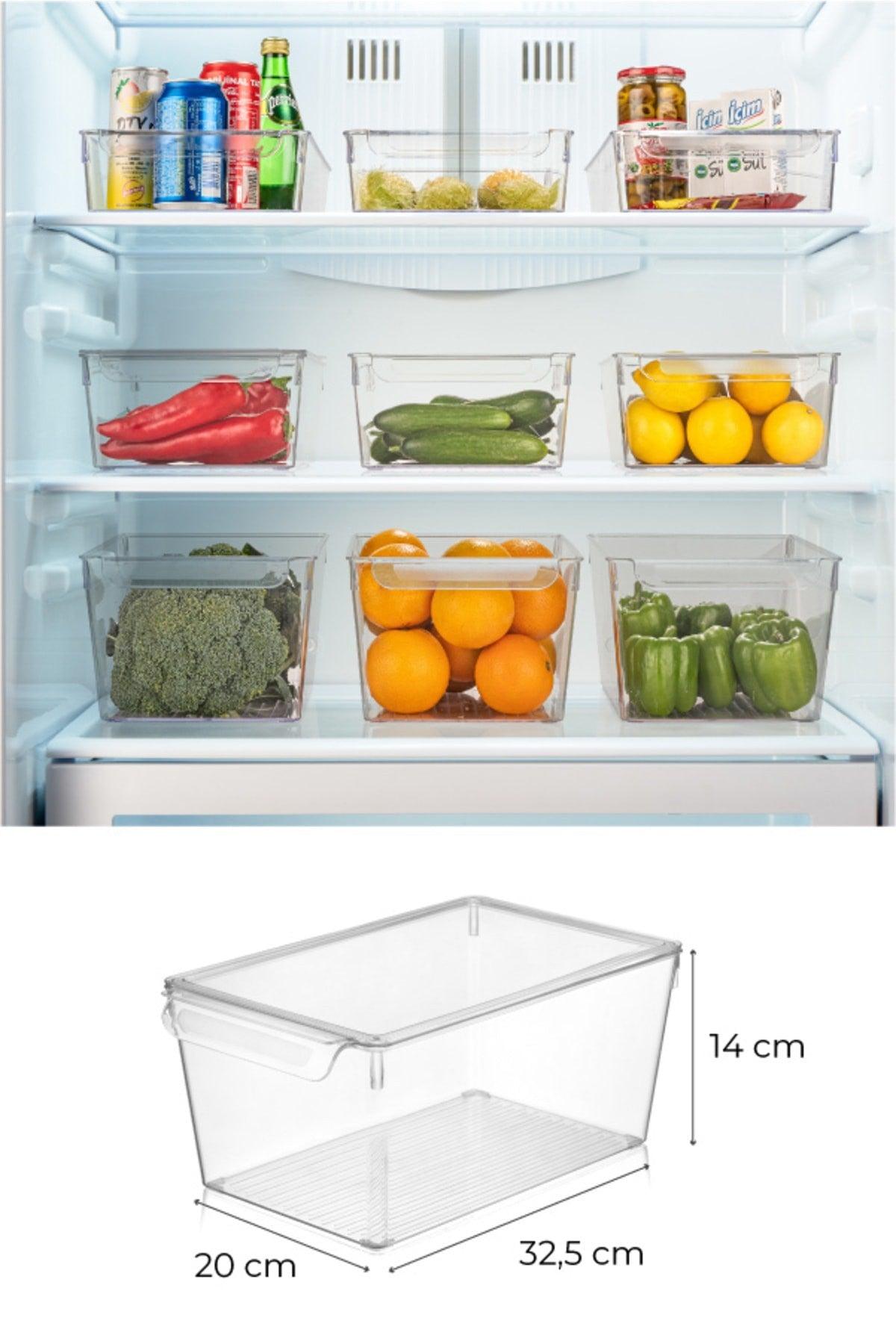 3 Piece Fridge Organizer Large With Lids - Swordslife