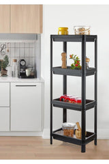 3 Section Bathroom Shelving Unit Black