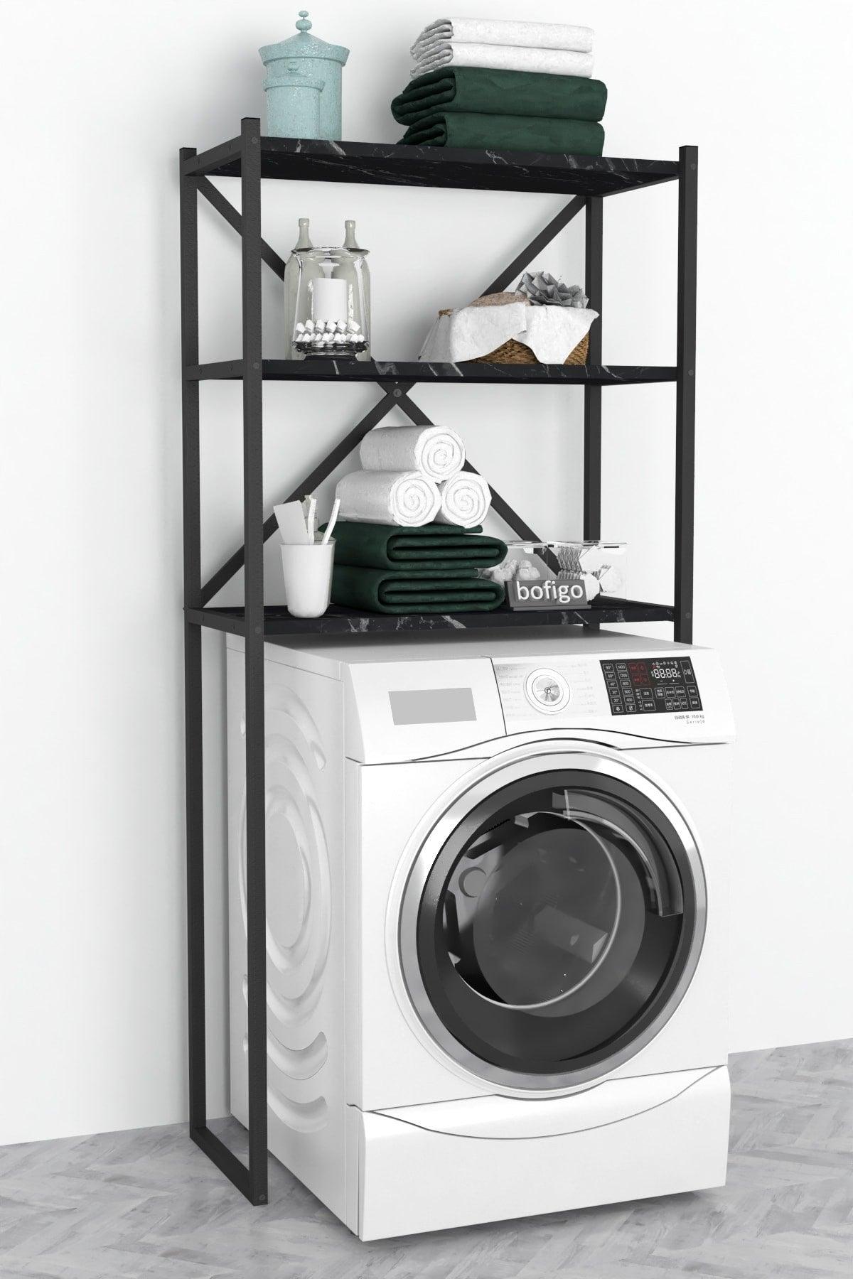 3 Shelves Metal Bathroom Organizer Metal Bathroom Shelf Washing Machine Bendir - Swordslife