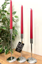 3 ( Triple ) Flat Foot Silver Candlestick Candle Holder