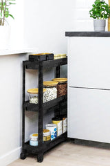 3 Tiers Wheeled Vesken Shelf | Bathroom Kitchen