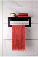 30 Cm Black Towel Holder Rack Metal Towel