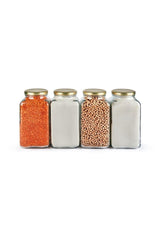 3000 Cc Cornered Glass Jar With Lid - Gold