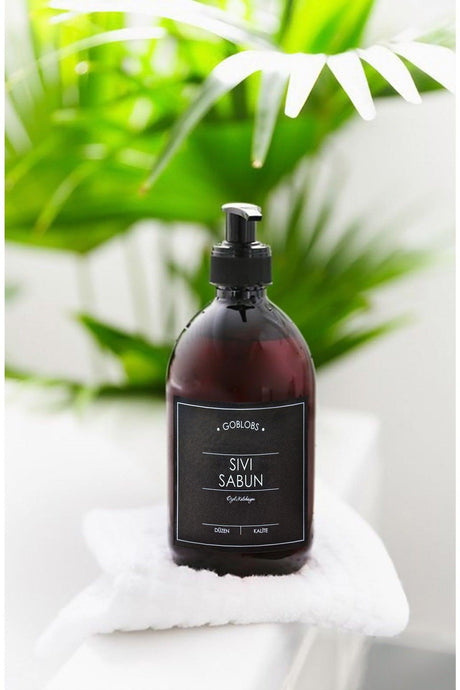 300ml Amber Brown Glass Bottle Liquid Soap Black Label - Swordslife