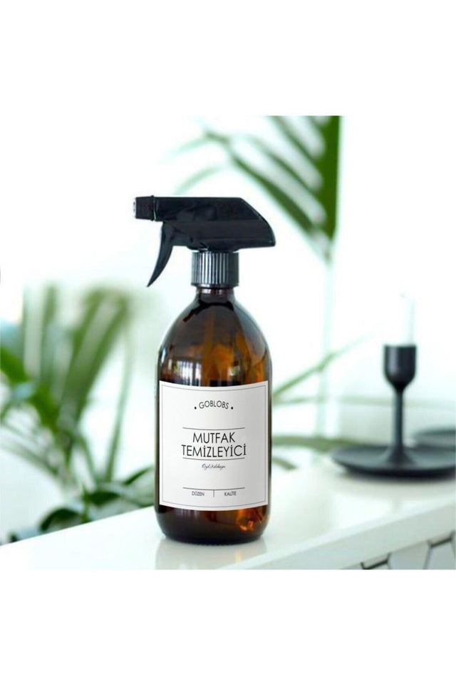 300ml Amber Brown Glass Spray Bottle Kitchen Cleaner With White Label - Swordslife